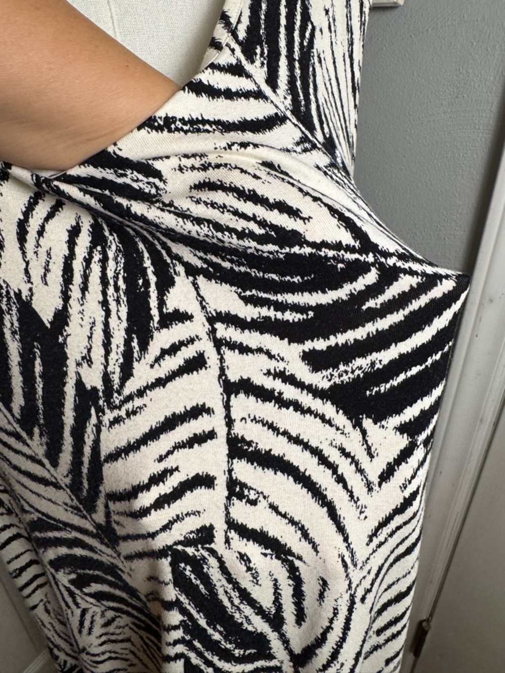 Cynthia Rowley 3X Tropical Palm Print Stretch Swing Dress Resort Chic - Picture 7 of 9